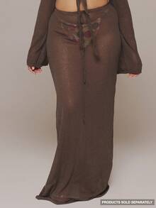 MUSERA Curve Black Maxi Dress Beach Cover Up - Brown - View 2