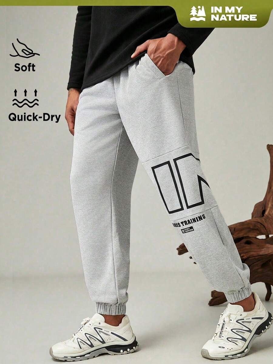 SHEIN In My Nature Quần thể thao đi bộ ngoài trời cho nam - Xám - Xem 1