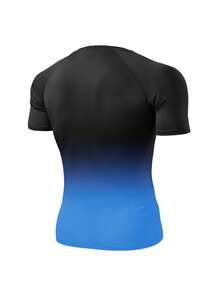 GymBeat Men Gradient Pattern Print Fitted Short Sleeve Crew Neck T-Shirt, Gym - Multicolor - View 3