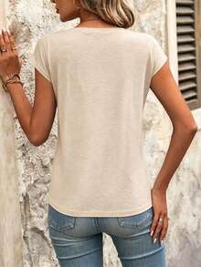 EMERY ROSE Summer Casual Colorblock Patchwork Striped Plaid Star Print T-Shirt - Multicolor - View 2