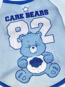 SHEIN X Care Bears 1件可愛卡通印花寵物背心，運動背心，貓狗通用，尺寸XXS至XXXXXL，特小號至特大號，護理熊、愛心熊、憤怒熊、分享熊、彩虹熊 - 淺藍色 - 查看 2
