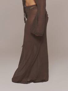 MUSERA Curve Black Maxi Dress Beach Cover Up - Brown - View 3