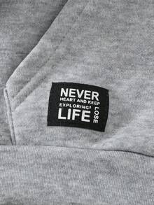 SHEIN Young Boy Casual Comfortable Hooded Zip-Up Sweatshirt In Fall/Winter - Light Grey - View 3