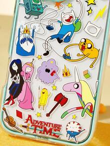 ADVENTURE TIME X SHEIN 卡通圖案青色手機殼，防摔保護 iPhone13-17 手機殼 - 彩色 - 查看 6
