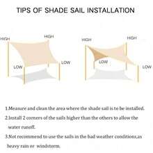 1pc Waterproof Sun Shade Sail, Outdoor Canopy, Garden Sunshade Cloth, Rectangular Shape, Suitable For Balcony, Yard, Parking Lot, Swimming Pool - 1pc shade cloth - View 6