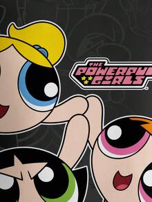 THE POWERPUFF GIRLS X SHEIN 青少年女孩休闲花朵、泡泡、毛茛图案圆领运动衫，秋季 - 白色 - 查看 5