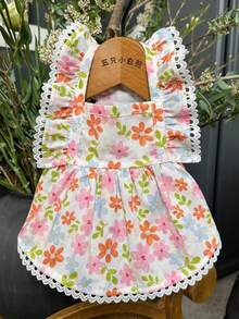 PETSIN 1件碎花公主风狗狗连衣裙，夏季薄款粉色裙子，适合中大型犬，如萨摩耶犬、柯基犬和拉布拉多犬。 - 白色 - 查看 9