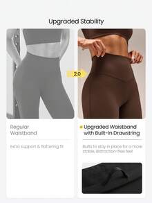 GLOWMODE 33" Powersculpt™ StudioShape Peakbum 喇叭褲，附網格拼接、抽繩防捲腰頭，高強度訓練健身運動服 - 棕色 - 查看 3