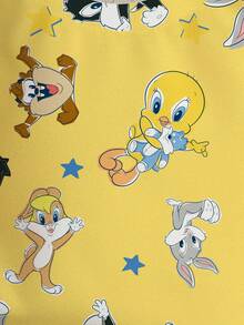 LOONEY TUNES X SHEIN Sweatshirt Lucu Lengan Panjang Leher Bulat Motif Kartun untuk Bayi Perempuan - Putih - View 3