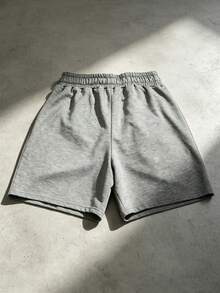 ROMWE MEN Celana Pendek Kerja Kasual Gaya Y2K Terbaru Musim Semi/Panas 2026, Celana Pasangan Unisex untuk Pria dan Wanita - Light Grey - View 2