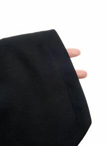 LYSMO Women's Fashionable Street Style Drawstring Tie-Up Elegant Blazer - Black - View 9