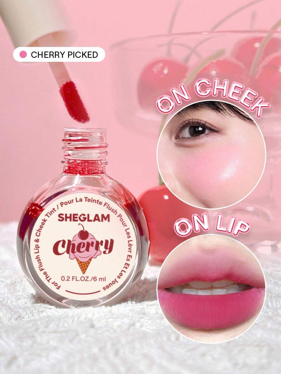 SHEGLAM For The Flush 唇頰兩用色調-Cherry Picked 持久啞光唇彩 易於使用輕盈腮紅 保濕唇彩 液體唇膏 粉紫色液體唇膏 品牌 美容 化妝 化妝品 適合女性與女孩 完美搭配夏季春季 Y2K 時尚 流行 生日 母親節禮物 假期 派對準備就緒 最佳顏色 - Cherry Picked - 查看 1