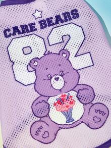SHEIN X Care Bears 1件可愛卡通印花寵物背心，運動背心，貓狗通用，尺寸XXS至XXXXXL，特小號至特大號，護理熊、愛心熊、憤怒熊、分享熊、彩虹熊 - 紫色 - 查看 2