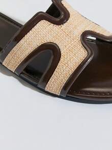 Solezae Women's Fashionable Versatile Cut-Out Flat Sandals Valentine's Day Summer Shoes - Chocolate Brown - View 7