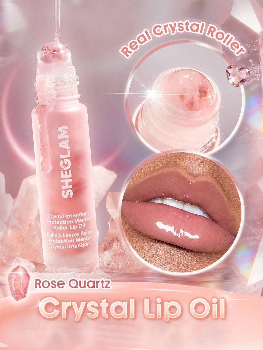 SHEGLAM Crystal Intentions Protection Mantra Roller Lip Oil-Rose Quartz - Rose Quartz - View 1