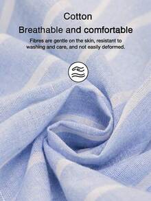SHEIN Raffinéa Blue & White Striped Shirt, Comfortable For Commuting And Casual Daily Wear, Spring/Summer - Blue - View 7