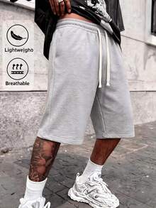 Gym Rark Men's Light Gray All-Season American Sports Outdoor 7/10 Length Pants, Gym - Light Grey - View 1