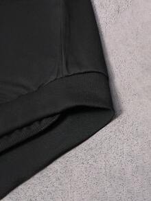 Manfinity Hypemode Men's Solid Color Long Sleeve Zip-Up Casual Hoodie - Black - View 8