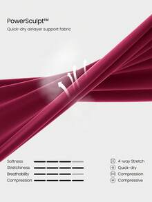 GLOWMODE 26 英寸 Powersculpt™-Air 速干吸汗训练紧身裤，带侧袋，高强度健身跑步训练 - Red Plum - 查看 5