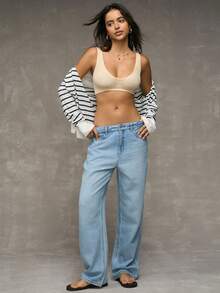 Esseday 3pcs/Set Women's Comfortable Solid Color Ribbed Bras - Multicolor - View 8