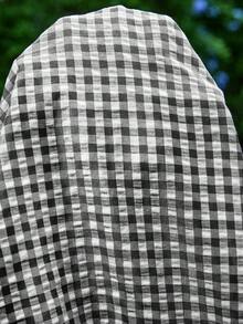 Lyckli Maternity Plaid Pattern Ruffle Pleated Bow Shoulder Strap Tank Dress Oktoberfest Breastfeeding Going Home Postpartum Summer Baby Shower Black - Black and White - View 8