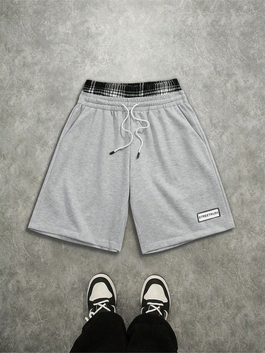 Manfinity EMRG Pantalones cortos versátiles para hombre con diseño de doble cintura, largo hasta la rodilla - Negro - Ver 1