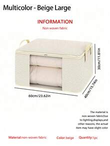 1个/2个装季节性衣物和床上用品收纳袋，简约无纺布材质，大容量，衣柜收纳袋，多用途整理袋，防尘防潮，可折叠，经久耐用。适合家庭使用。 - 彩色 - 查看 18