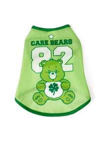SHEIN X Care Bears 1件可愛卡通印花寵物背心，運動背心，貓狗通用，尺寸XXS至XXXXXL，特小號至特大號，護理熊、愛心熊、憤怒熊、分享熊、彩虹熊 - 綠色 - 查看 5
