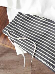 Manfinity Joysei Men's Letter Palm Tree Print T-Shirt And Striped Shorts Casual Set - Grey - View 4