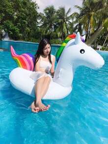 1 Piece Inflatable Floatation Board Inflatable Ride Rainbow Unicorn Adult Water Reclining Chair Seat (Ear Shape Random) - Multicolor - View 5