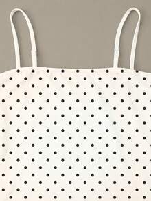 Resyla 女款圓點印花收腰清新時尚細肩帶洋裝 - 彩色 - 查看 5