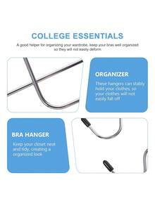 1 Pack Tank Top Hanger, Space-Saving Bra Hanger For Closet Organization Bag, Hanging Bra Organizer Vest, With 8/16 Hooks, Metal Closet Organizer And Storage, Small Space Solution - Silver - View 8