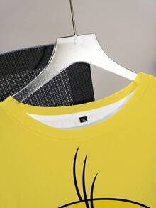 LOONEY TUNES X SHEIN Plus Size Summer Casual Cartoon Print T-Shirt - White - View 4