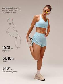 GLOWMODE Celana Pendek Lari VitalSwift Quick-Dry Light Side Breathable 3,5 inci dengan Saku Belakang Terintegrasi untuk Lari, Jogging, Latihan, dan Olahraga dengan Dampak Sedang. - Aqua Biru - View 8