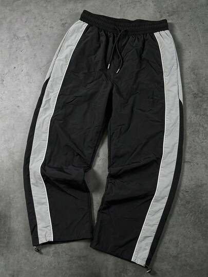 Manfinity Denimwave Pantalones de moda para hombre con cintura elástica y franja de contraste lateral