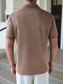 Manfinity Bizformal 男士休閒商務 Polo 衫，儀式場合適用 - 棕色 - 查看 2
