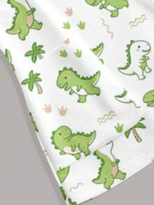 PopScrub Women's V-Neck Short Sleeve Dinosaur & Palm Tree Print Top - Multicolor - View 6
