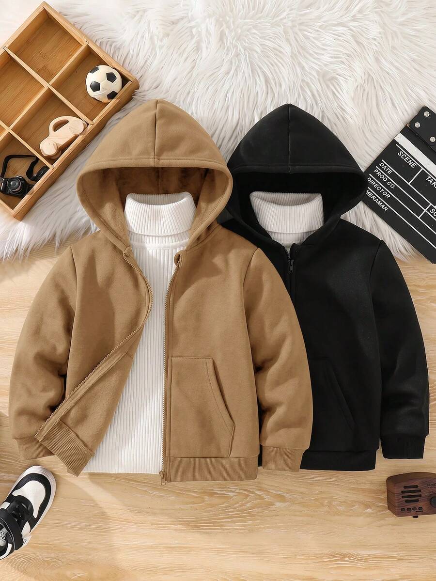 SHEIN 兒童 2件組小男孩秋冬夾克外套 - 彩色 - 查看 1