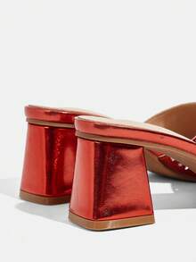 CUCCOO TILAWA Sandalias de tacón alto para mujer con cristales de vidrio y pedrería, adecuadas para actividades al aire libre y fiestas, zapatos de primavera y verano, tacones para baile de primavera y Pascua - Rojo - Ver 5