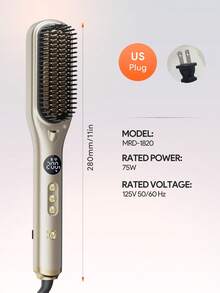 JMMO Steam Hair Straightener Brush With US Plug, LCD Adjustable Temp Ceramic Smoothing Comb, Anti-Frizz Steam Hair Styling Brush For Home Salon - US A Type Plug(110-127V) - View 7