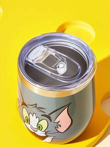 TOM & JERRY X SHEIN 360 Ml /12 Oz 不鏽鋼、防漏蓋，適用於熱飲/冷飲，適用於大多數杯架，禮物靈感 - 灰色 - 查看 5