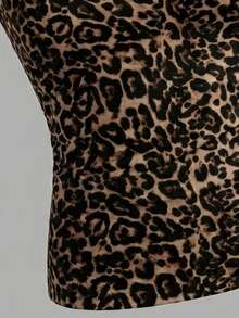 Slaydiva Women's Sexy Leopard Print Halter Neck Top For Summer - Multicolor - View 7