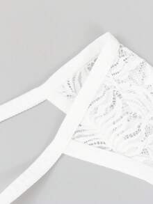 DrisQ DrisQ Ropa interior tipo tanga sexy con cordones de encaje de unicolor para hombres - Blanco - Ver 5