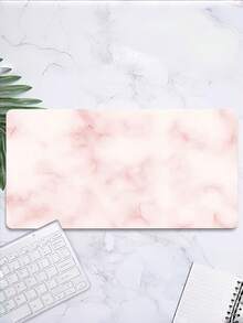 1 Large Extended Pink White Marble Pattern Gaming Desk Pad Mouse Pad For Desktop Laptop Office Gaming Minimalist All Computers Durable Smooth Surface Easy Clean Ideal Gift - multicolor - View 5