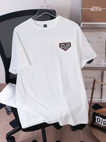 LOONEY TUNES X SHEIN 男士字母卡通印花短袖休閒T恤 - 白色 - 查看 2