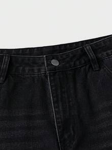 SWAVVY Men's Casual Versatile Everyday Travel Denim Jeans With Pocket And Button - Black - View 6