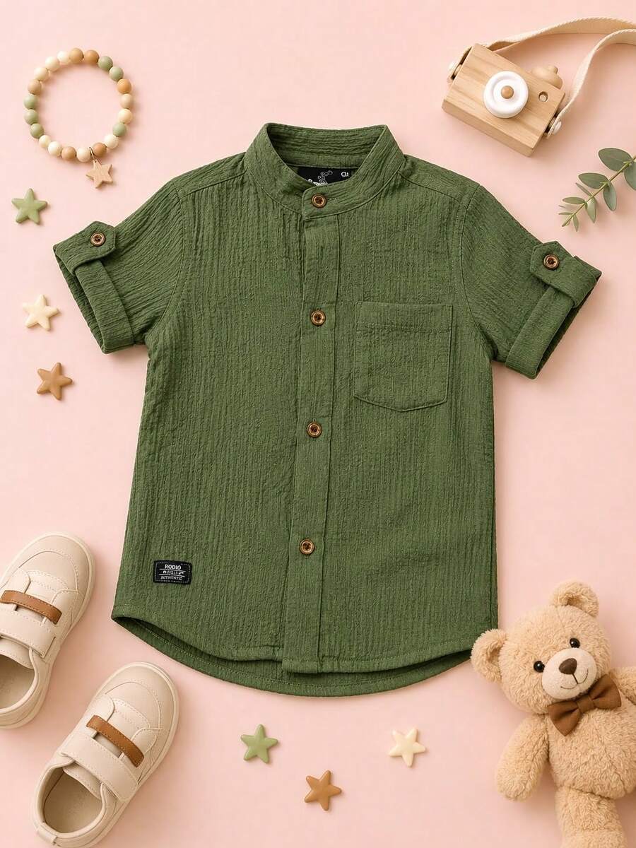 Short Magician Shirt For Children - Green - View 1