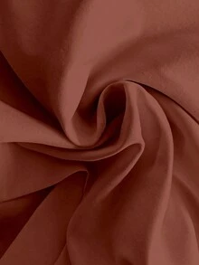 GlowEve 設計師款無袖背心女裝襯衫，波羅領、不對稱門襟、收腰設計、不對稱剪裁、刺繡裝飾 - 咖啡棕 - 查看 6