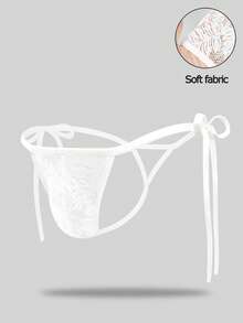 DrisQ DrisQ Ropa interior tipo tanga sexy con cordones de encaje de unicolor para hombres - Blanco - Ver 1
