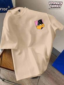 LOONEY TUNES X SHEIN Daypath 标准版型男式卡其色短袖 T 恤 - 卡其色 - 查看 1